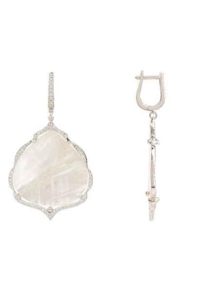 Antoinette Earrings White Mother of Pearl Silver (shipping price included)