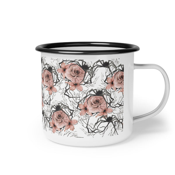 Enamel Mug Dark Wood Spider