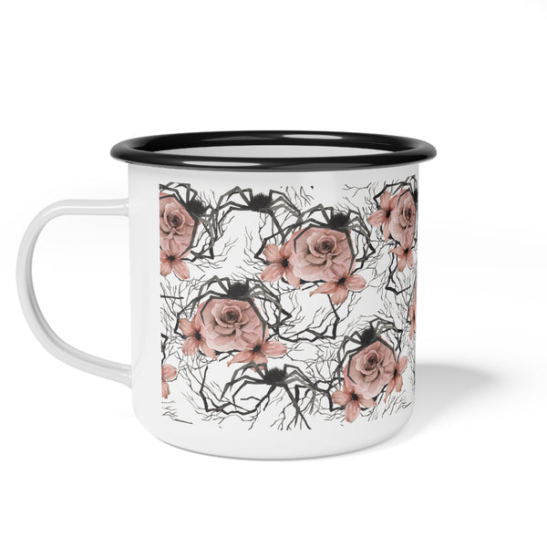 Enamel Mug Dark Wood Spider