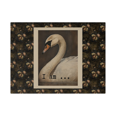 Matte Canvas Print: Swan