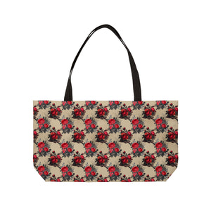 Dark Wood Tote Wild Rose