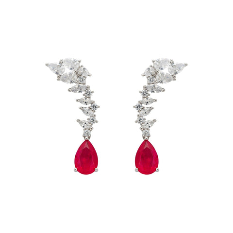 Henriette Teardrop Earrings Pink Tourmaline Silver (shipping price included)