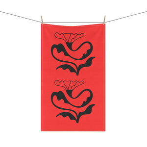 Red Floral Tea Towel