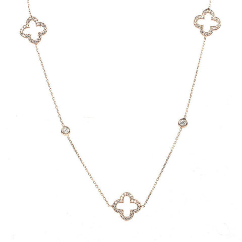 Open Clover Long Necklace Rosegold (shipping price included)