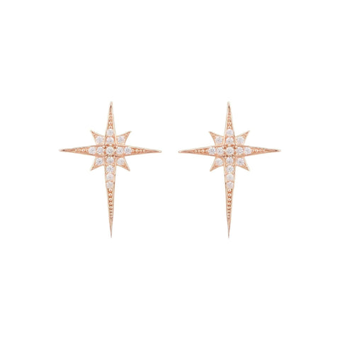 North Star Small Stud Earrings Rosegold (shipping price included)