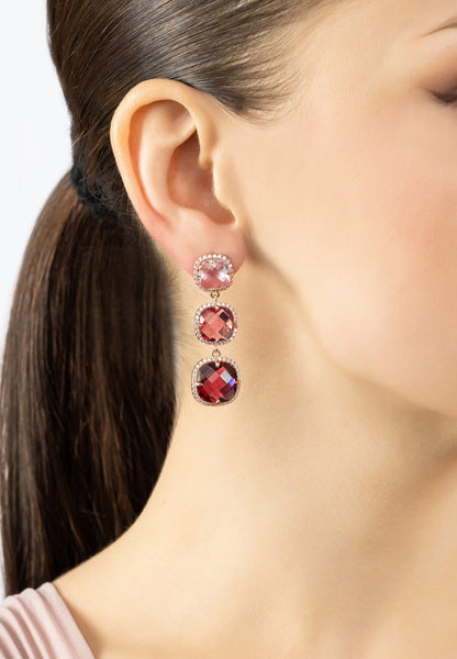 Knightsbridge Earrings Rosegold Pinks (shipping price included)