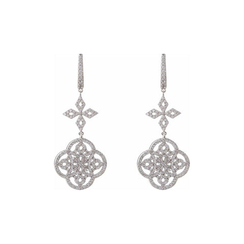 Celtic Knot Clover Drop Earrings Silver (shipping price included)