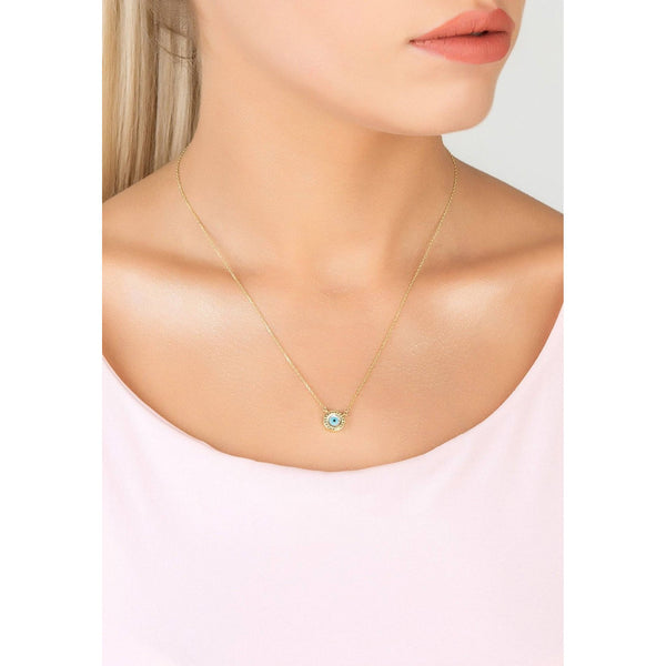 Evil Eye Mother of Pearl Necklace Cz Gold (Shipping price included)