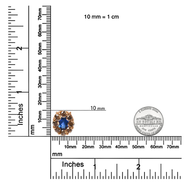 18K Rose Gold White and Brown Diamond Accent with Oval Blue Sapphire (shipping price included)