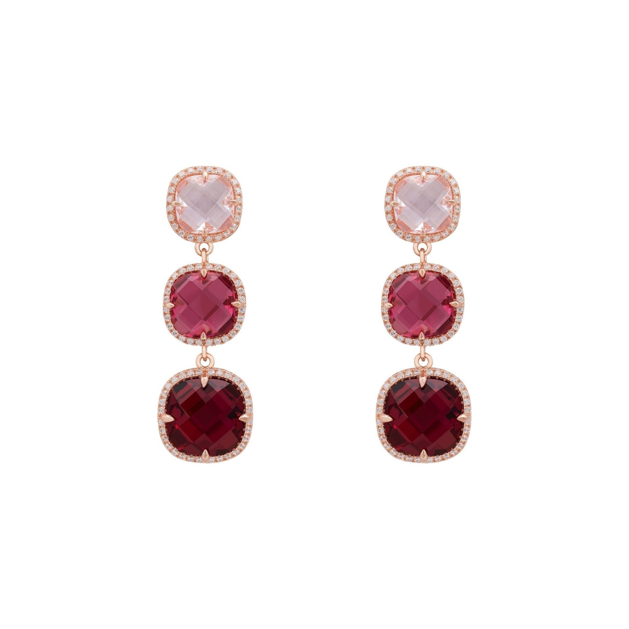 Knightsbridge Earrings Rosegold Pinks (shipping price included)