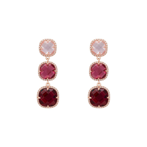 Knightsbridge Earrings Rosegold Pinks (shipping price included)