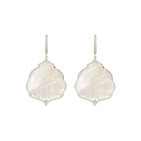 Antoinette Earrings White Mother of Pearl Silver (shipping price included)