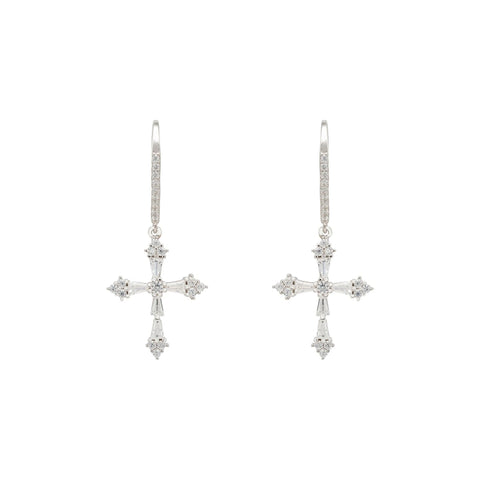 Constantine Cross Drop Earrings Silver (shipping price included)