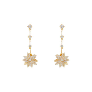 Dahlia Drop Earrings Gold White (shipping price included)
