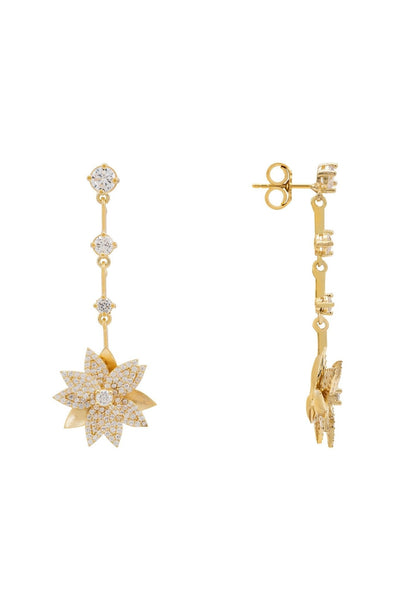 Dahlia Drop Earrings Gold White (shipping price included)